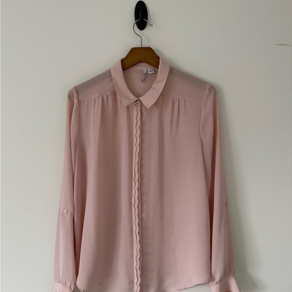 Elle Pink Blouse with Collar